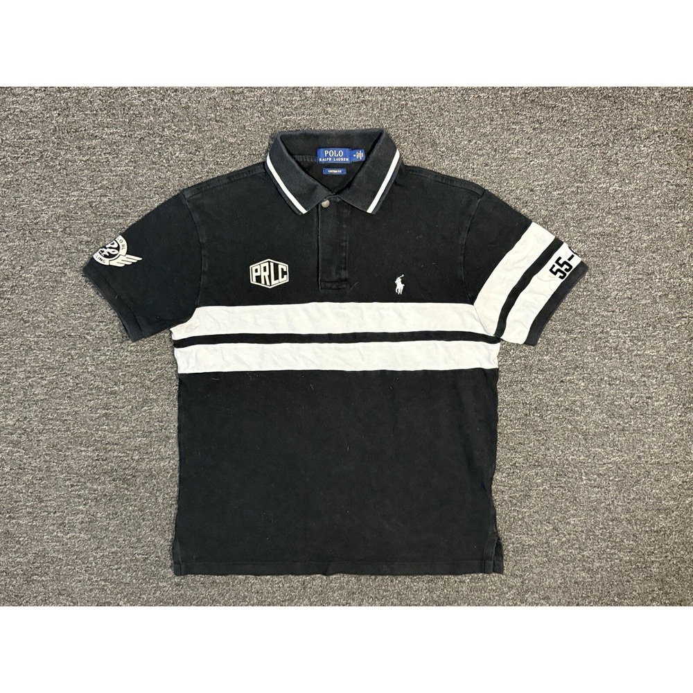 Polo Ralph Lauren Mens Cycling Riding PRLC Polo size Medium Short Sleeve Black